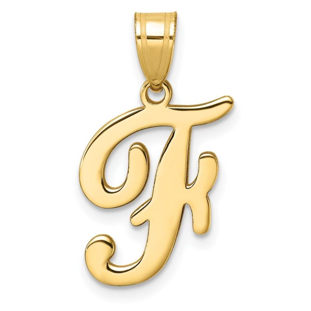 Kazi Luxury 14k Yellow Gold Script Letter F Initi… - image 1
